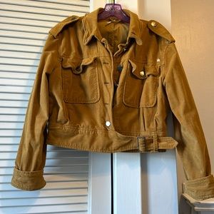 Gold Free People Cropped Jacket